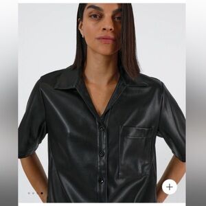 Apparis Black Faux Leather Shirt M - NWT
